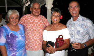 Head of State Tui Atua Tupua Tamasese and his wife Masiofo Filifilia with Tui and Tuatagaloa Joe Annandale in 2008. Photo: Malvern Atherton / Annandale family