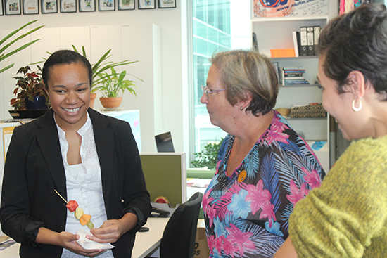 Intern Mary Kints (PCF), Marcia Thomas (PCF) and TJ Aumua (PMC, obscured). Image: PMC