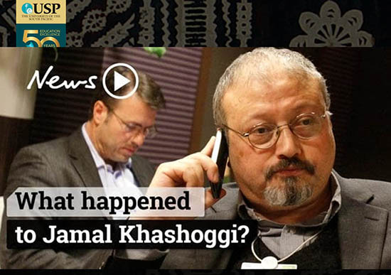 The fate of Jamal Khashoggi. From the talk slides.