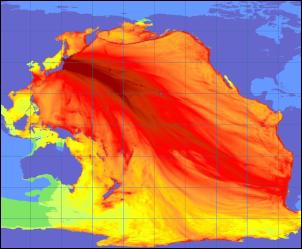 Tracking the Japanese tsunami in the Pacific. Image: US Geological Science site: www.usgs.gov