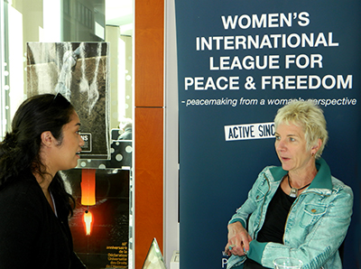 WILPF secretary-general Madeleine talks about creating a solid women's peace movement. Image: Del Abcede/ PMC