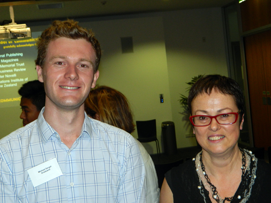 Asia-Pacific Journalism award winner Michael Sergel and RNZI manager Linden Clark. Image: Del Abcede/PMC