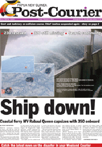 The PNG Post-Courier on the ferry disaster yesterday.