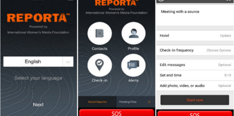 Reporta application. Image: IWMF