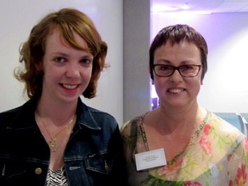 Asia-Pacific Journalism Award winner Sarah Robson with Radio New Zealand manager Linden Clark. Photo: Alex Perrottet/PMC