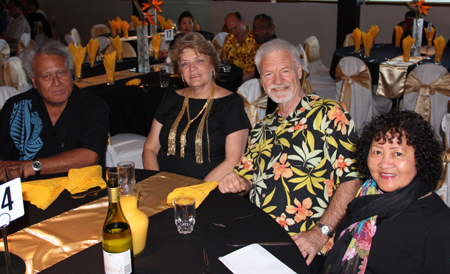 Special guests Savea Sano Malifa with his wife Jean, with Dr David Robie and Del Abcede. Photo: Alex Perrottet/PMC