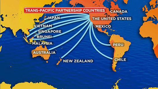 Member countries of the Trans Pacific Partnership Agreement.