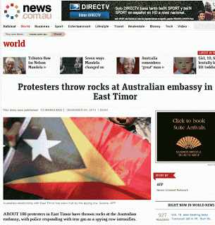 The flawed AFP "rock throwing" report as carried by news.com.au on December 6.