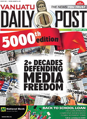 The 5000th edition of the Vanuatu Daily Post.