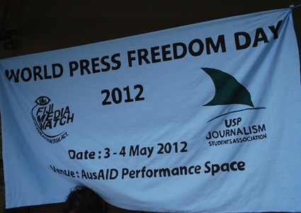 USP World Press Freedom Day events were assisted by Fiji Media Watch. Photo: Alex Perrottet/PMC