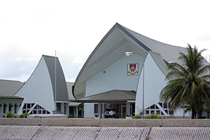 Kiribati’s Parliament House … controversial bill follows the deaths of five Kiribati women allegedly by their husbands or partners this year. Image: Naomi/ Flickr