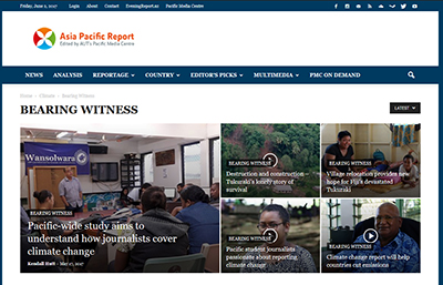 The Bearing Witness multimedia package on Asia Pacific Report.