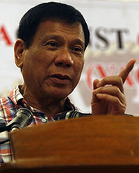 Frontrunner … tough-talking Davao City mayor Rodrigo Duterte.