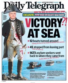 How the war on refugees was spun” – the satirical Pinterest view of a Daily Telegraph front page. Image: Pinterest