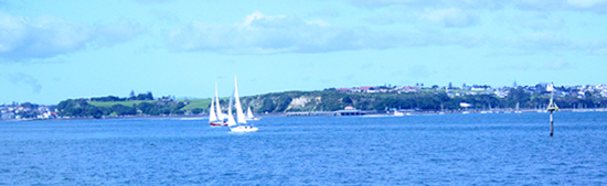 Fleecy clouds, blue skies and yachts in Auckland's Waitemata Harbour. Photo: Chen Bei