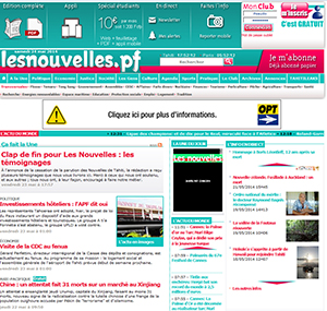 The Les Nouvelles website featuring the "end of an era" story.