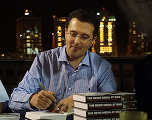  Author Tarek Cherkaoui ... insights into Al Jazeera. Image: RNZ Mediawatch