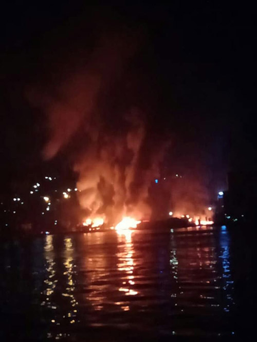 Buildings ablaze in the West Papuan capital of Jayapura during pro-independence protests. Image: WP citizen media