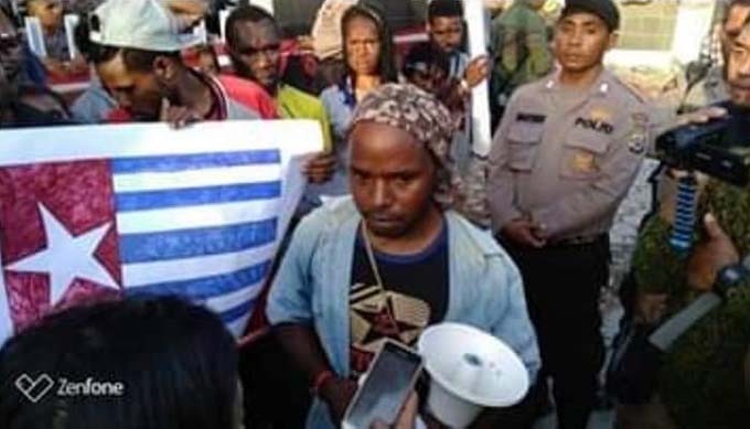 A Papuan protest in Wamena. Image: via Andrew Johnson/FB