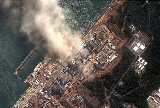 A digitalglobe view of the Fukushima Daiichi nuclear power plant in Japan. Photo: Allvoices