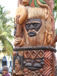 Celebrating Kanak identity … the Mwa Ka statue in Noumea. Image: Nic Maclellan.