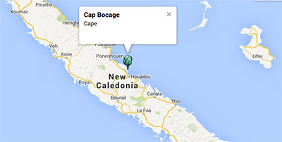 Cap Bocage in New Caledonia. Image: Google Maps