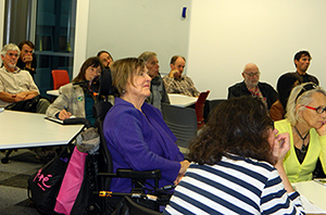 Part of the crowd at the Murray Horton lecture on the TTPA and foreign investment at AUT University at the weekend. Image: Del Abcede/PMC