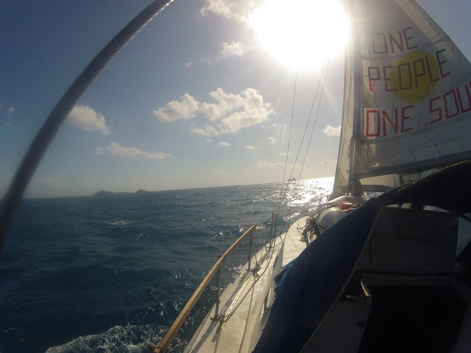 The Pog shortly after departing Thursday Island in northern Queensland on Thursday, heading for Merauke in West Papua. Image: freedomflotillawestpapua.org