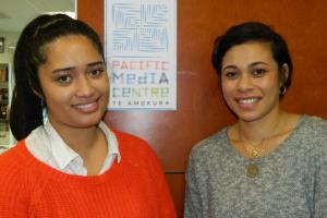 AUT student journalists Alistar Kata (left) and TJ Aumua ... also on exchange in Fiji and Samoa. Image: David Robie/PMC