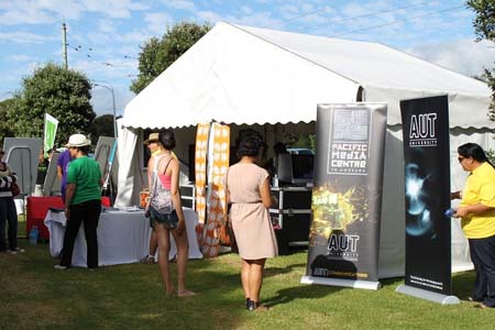 AUT's "digital fale" at the Pasifika Festival. Photo: Yvonne Brill/PMC