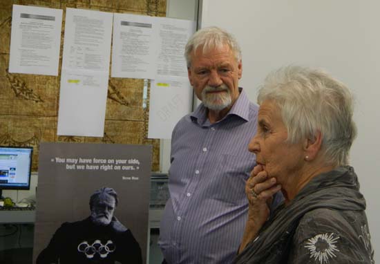 PMC director Professor David Robie with Lady Beverley Reeves at AUT University today. Image: Del Abcede/PMC