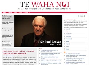 The funeral of Sir Paul Reeves - featured on Te Waha Nui Online. Graphic: PMC