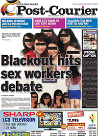 Today's PNG Post-Courier front page. 