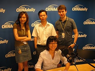 Michele Ong news reading at the China Daily.com.