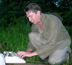 Charlie Hill-Smith on the job in West Papua. Photo: Strangebirds.com.au