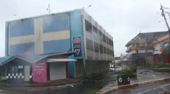 An image from Isso Nihmei's 5min video of destruction in Port Vila today. Image: PMC