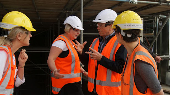 Richard Molitor speaking to School of Communication Studies staff  it the new building. Photo: James Charlton/AUT